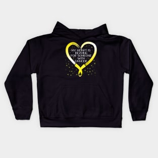 my heart bone cancer awareness Kids Hoodie